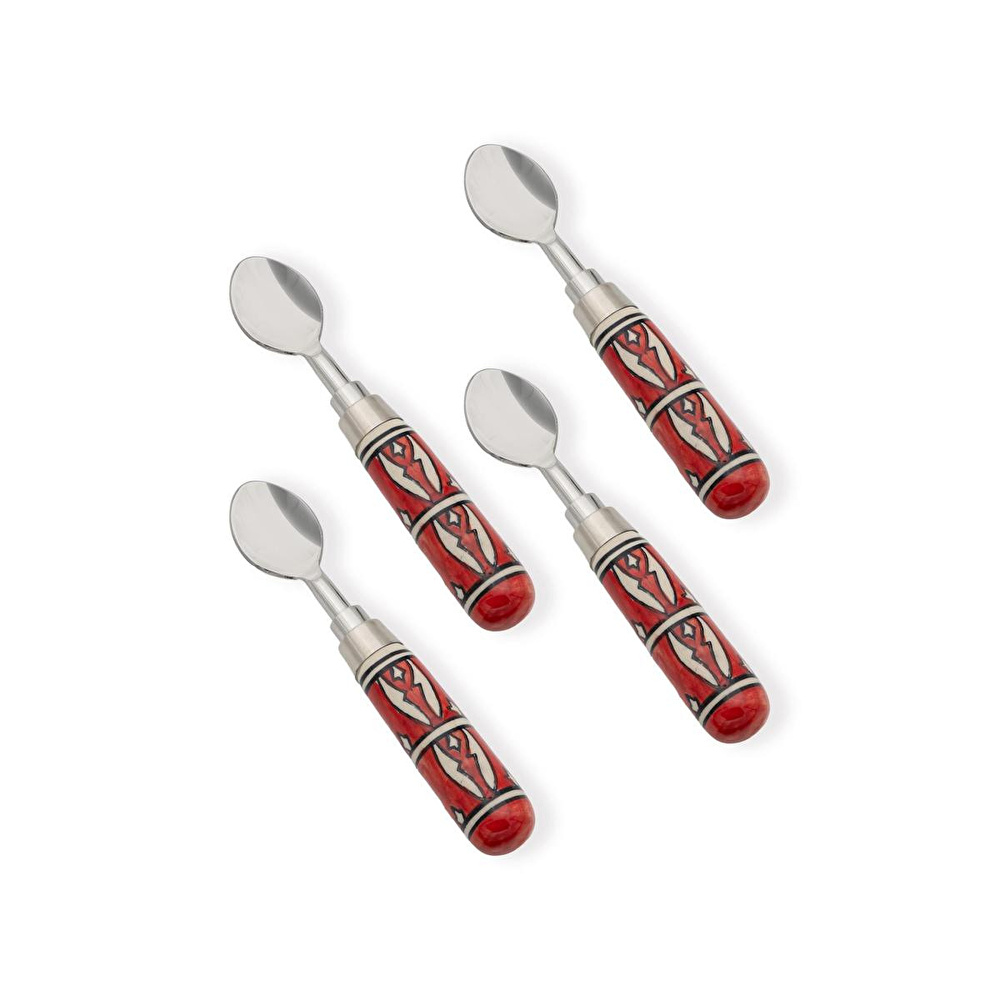 The Mia Corallo Dondurma Kaşığı 4 Lü Set Kırmızı görseli 1