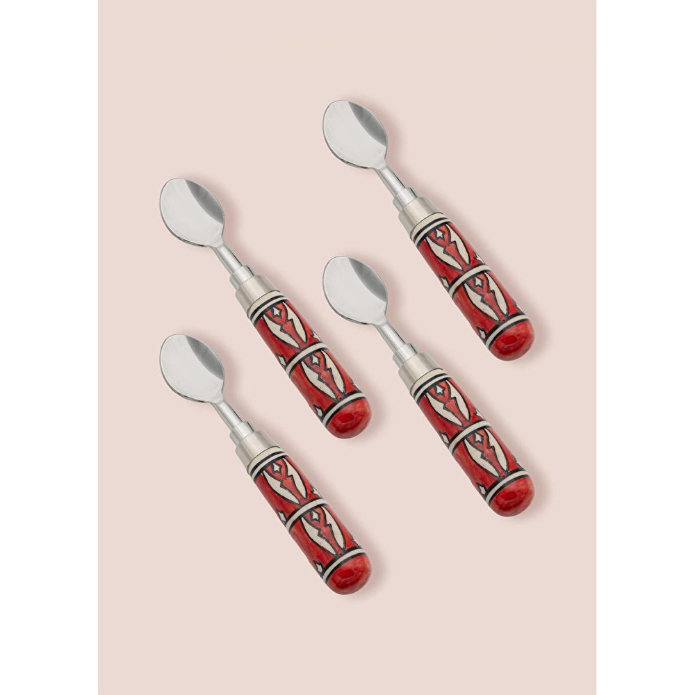 The Mia Corallo Dondurma Kaşığı 4 Lü Set Kırmızı görseli 3