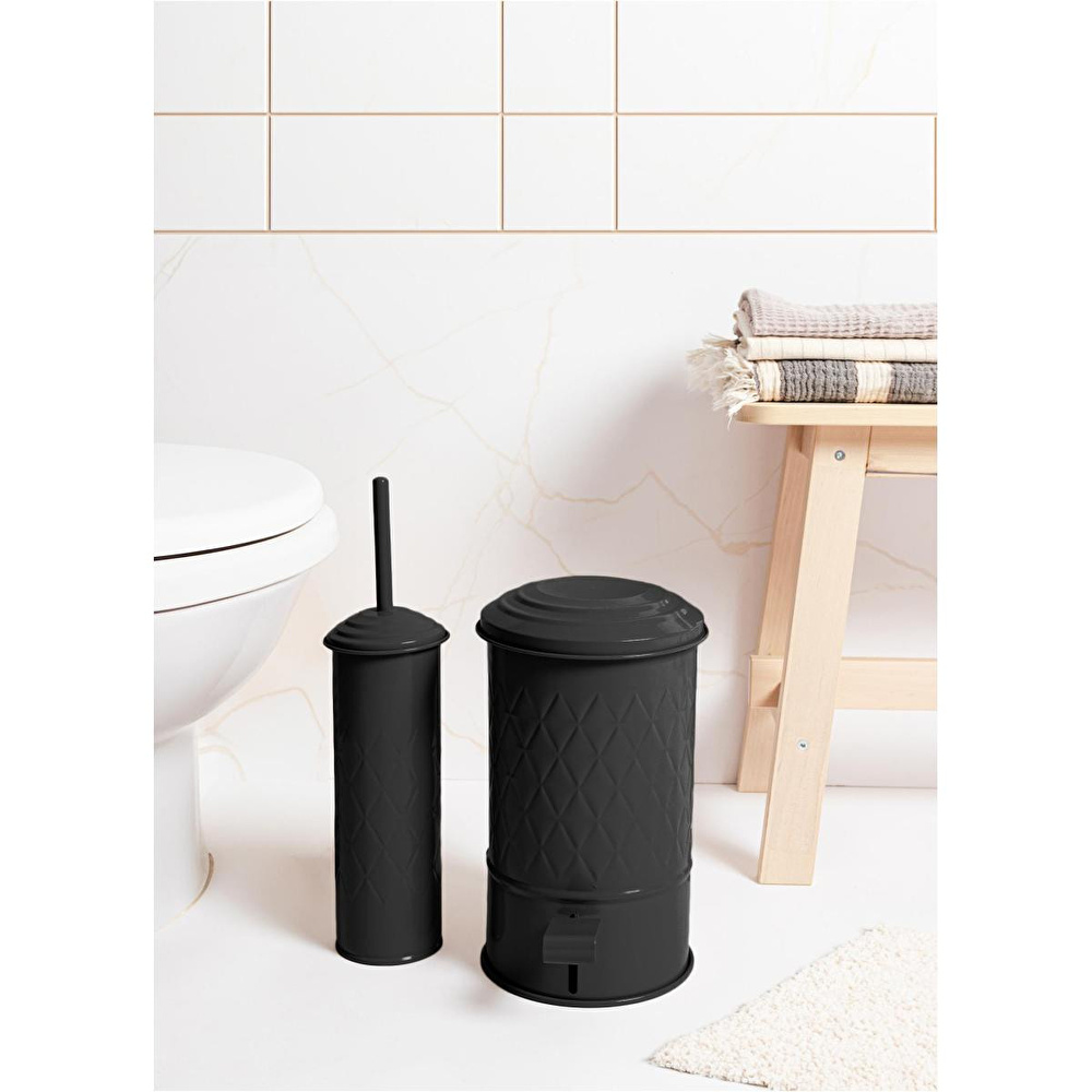 The Mia Prizma Çöp Kovası Banyo Siyah 5 Lt görseli 2