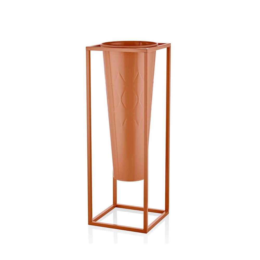 The Mia Prizma Vazo Saksı Terracota 80x30x30 Cm görseli 1