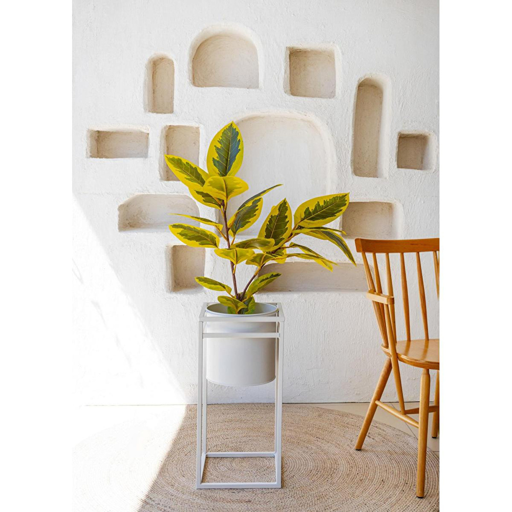 The Mia Ficus Altissima Yapay Ağaçı Sarı Yeşil 2 Dal 90 Cm görseli 2