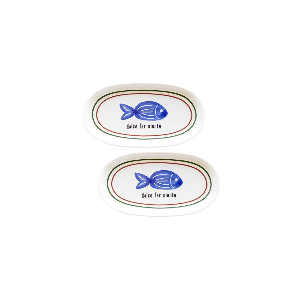 The Mia Fish Oval Servis 2li 21 Cm görseli 1