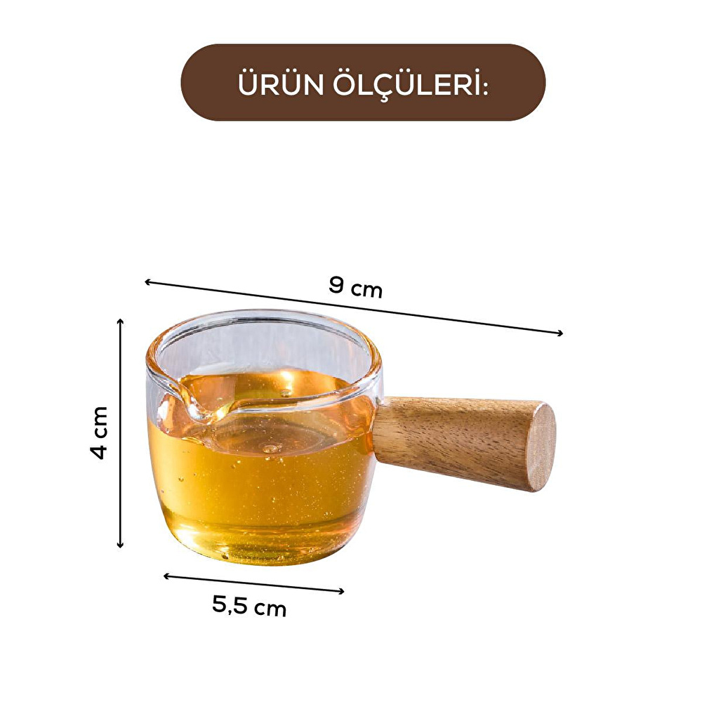 Vienev Ahşap Saplı Küçük Boy Cam Sosluk 60 Ml görseli 3