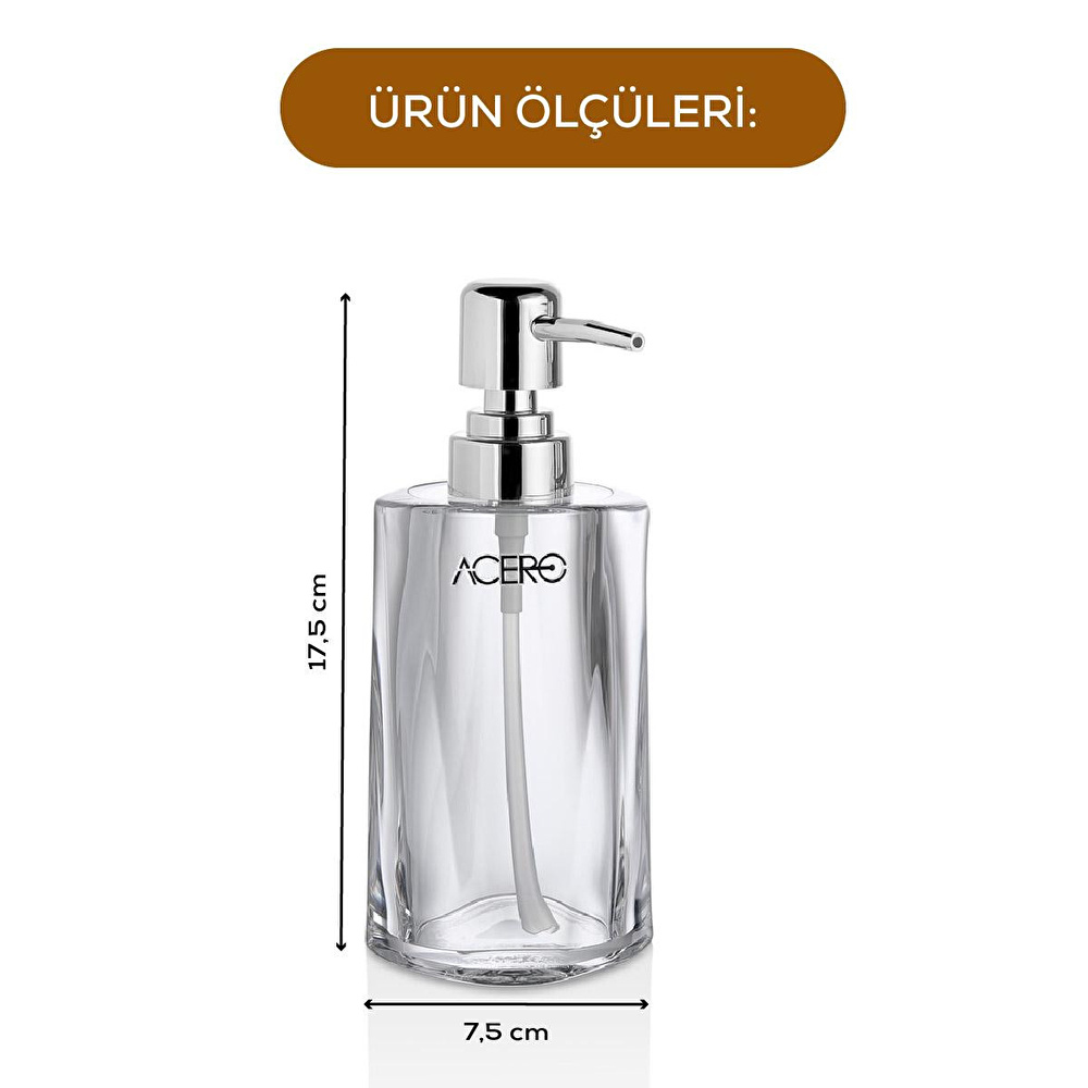 Vienev Akrilik Sıvı Sabunluk 230 Ml Şeffaf 1995 görseli 3