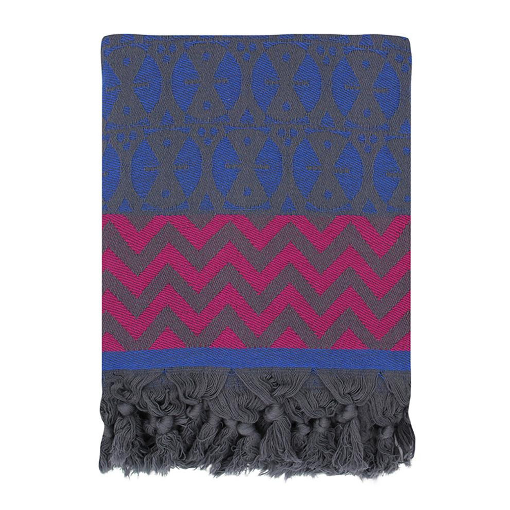 3rd Culture Mavi Antrasit Adinkra Peshtemal görseli 1