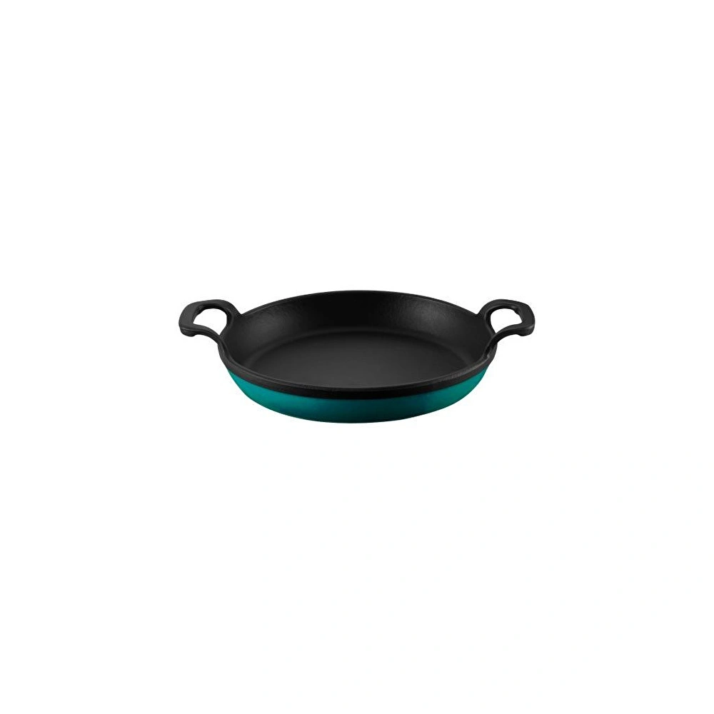 Voeux Kitchenware Profond Turkuaz Yuvarlak Döküm Sahan Ve Ahşap Nihale 22 Cm görseli 1