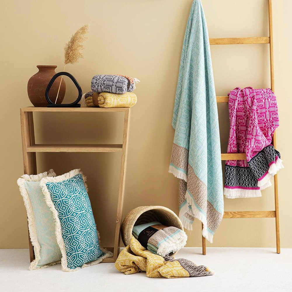 3rd Culture Fuşya 'the Eye' Bambu Örtü görseli 3