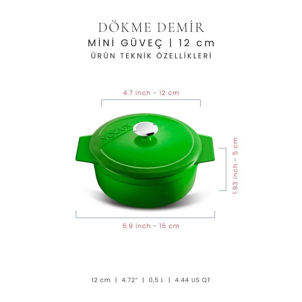 Voeux Kitchenware Forêt Yeşil Döküm Mini Güveç 12 Cm görseli 2