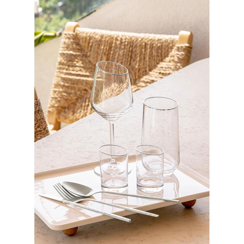The Mia Gina Kahve Yanı Su Bardağı Gümüş 6lı Set görseli 5