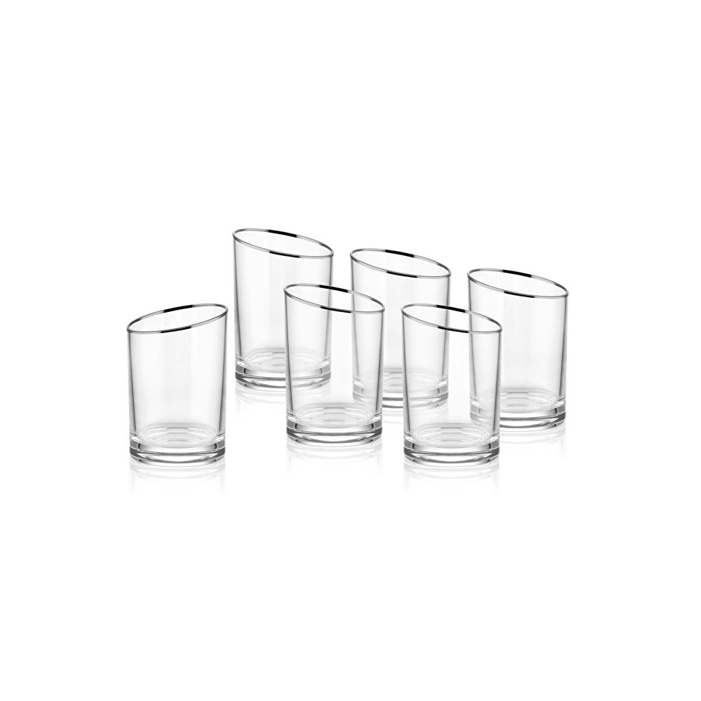 The Mia Gina Kahve Yanı Su Bardağı Gümüş 6lı Set görseli 1