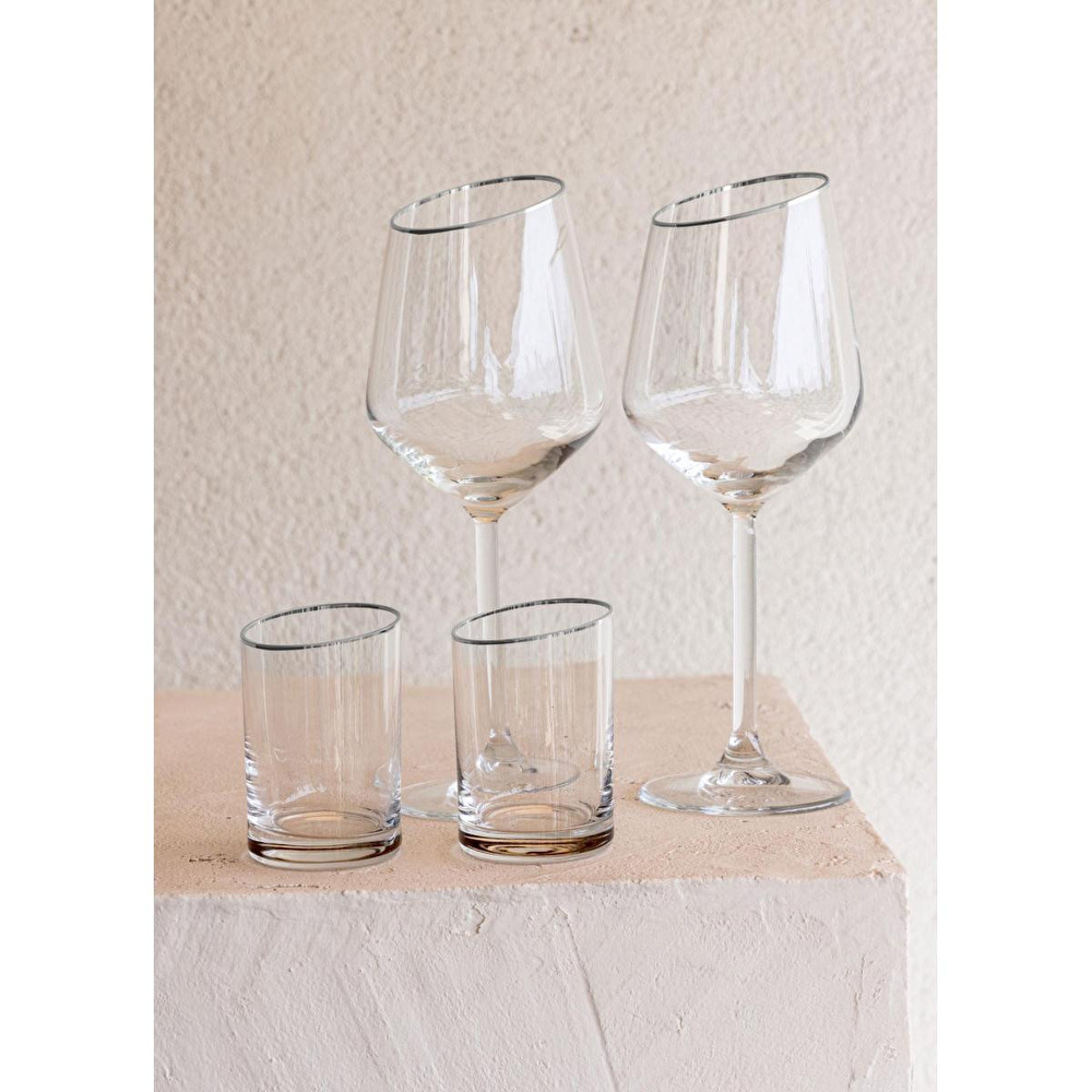 The Mia Gina Kahve Yanı Su Bardağı Gümüş 6lı Set görseli 4