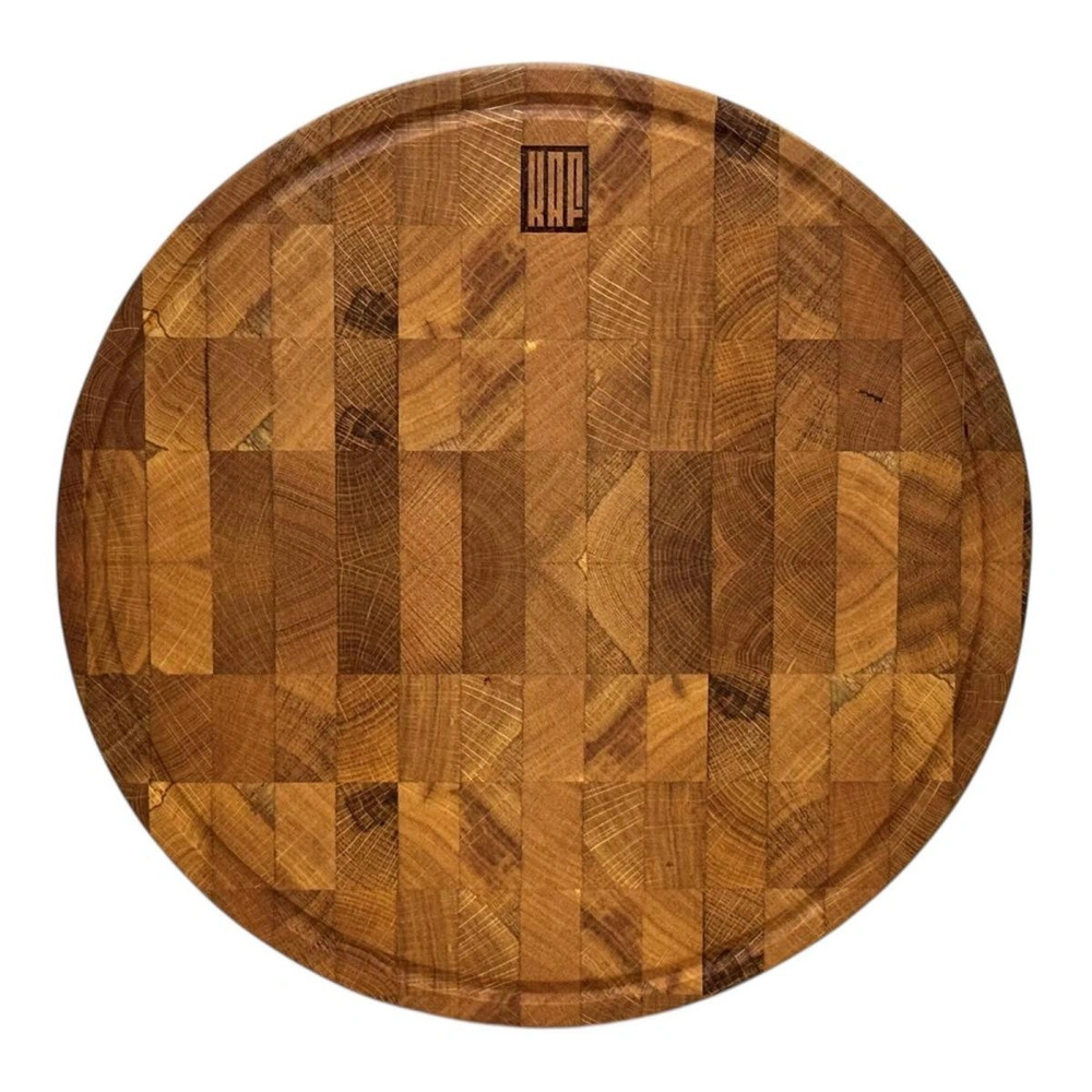 Kaf Ahşap Kesme Tahtası Meşe Daire (End Grain) - XL görseli 1