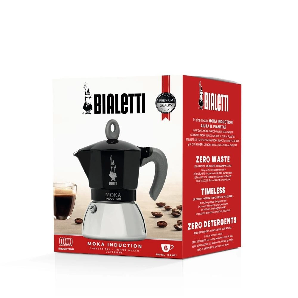 Bialetti İndüksiyon Mokapot Siyah (6 Cup) görseli 2