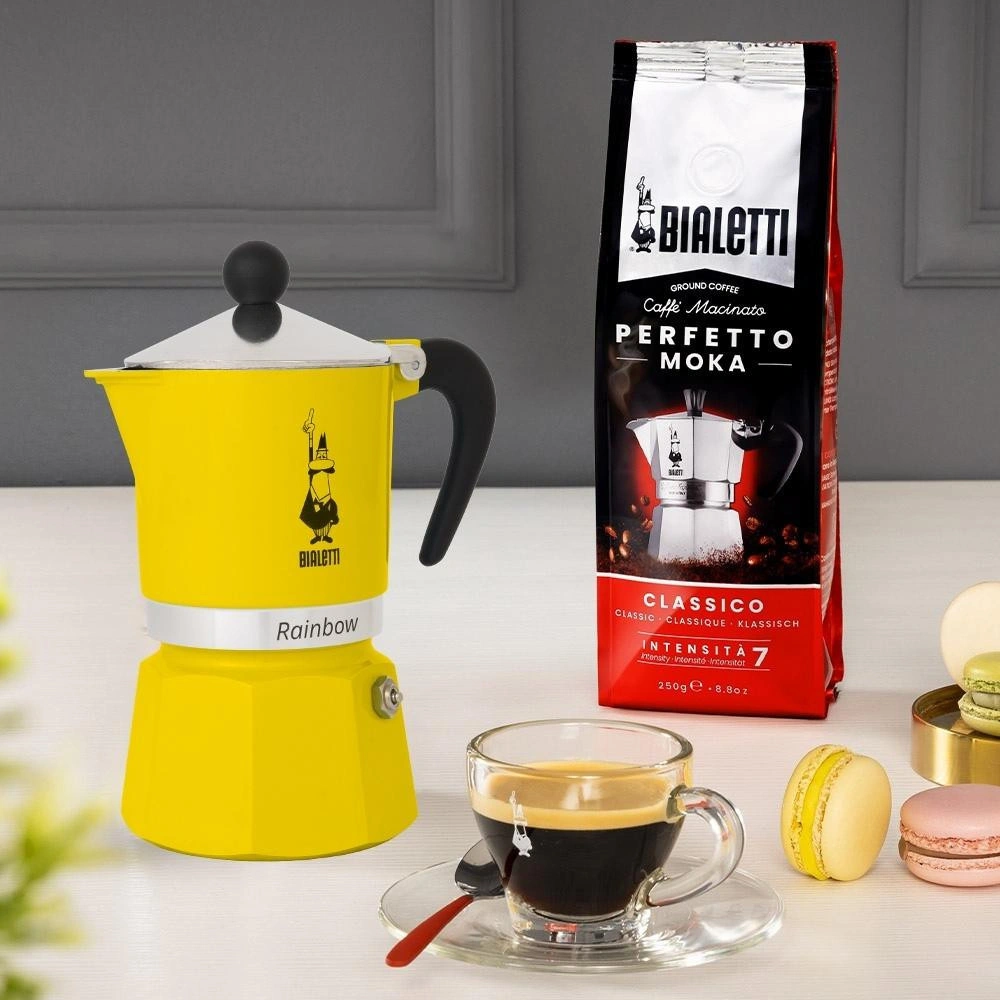 Bialetti Rainbow Sarı Mokapot (3 Cup) görseli 3