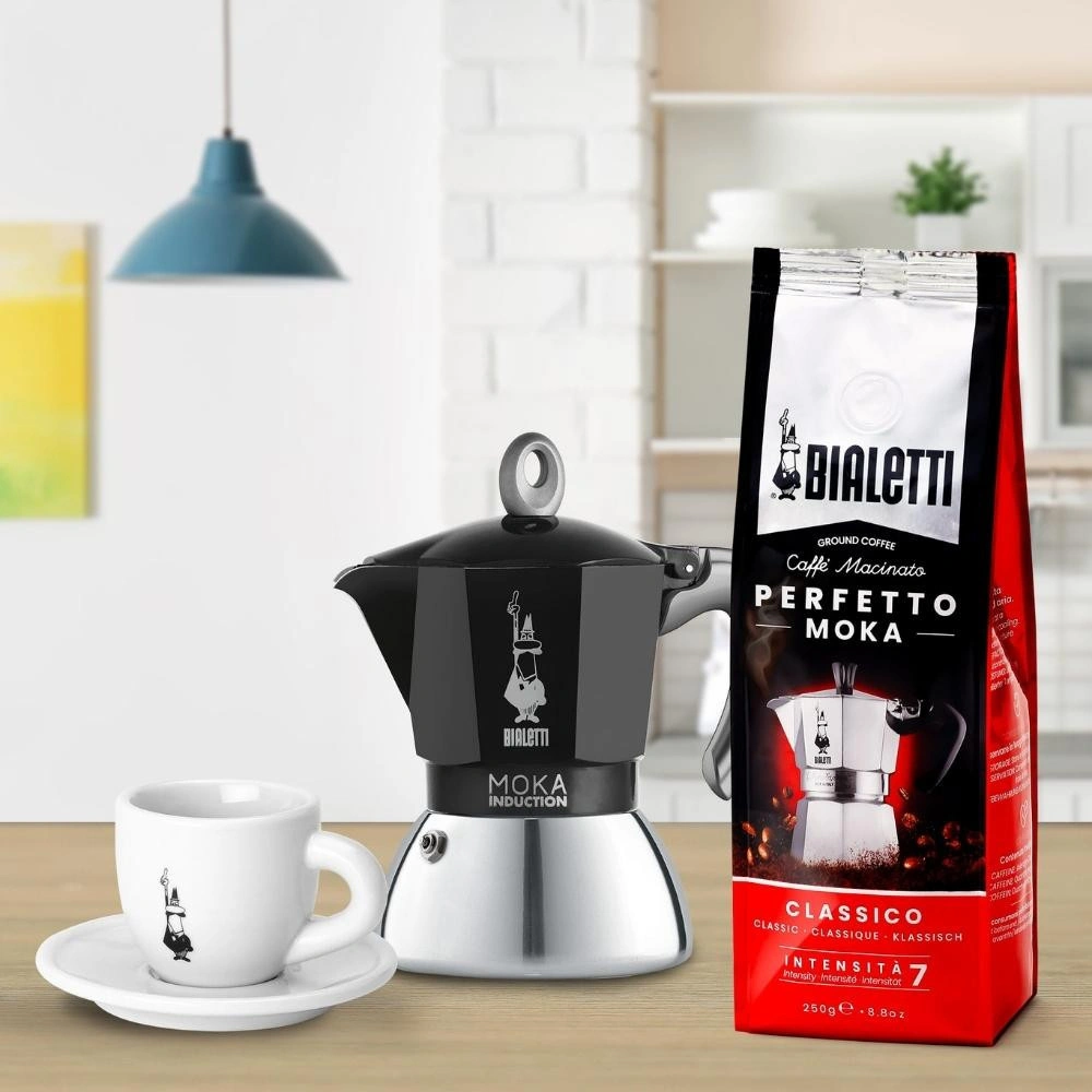 Bialetti İndüksiyon Mokapot Siyah 2 Cup görseli 3