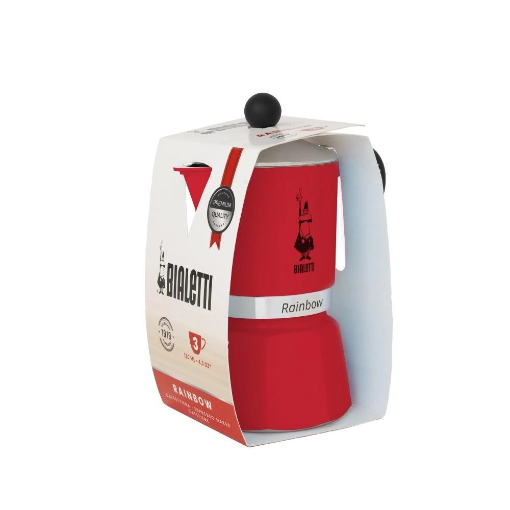 Bialetti Rainbow Kırmızı Mokapot (6 Cup) görseli 2
