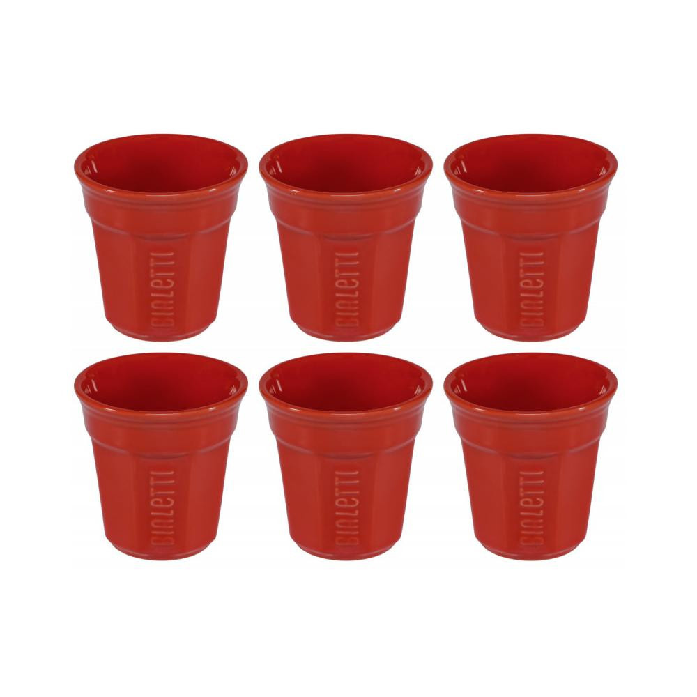 Bialetti 6 (adet) Kırmızı Espresso Fincan Set görseli 2