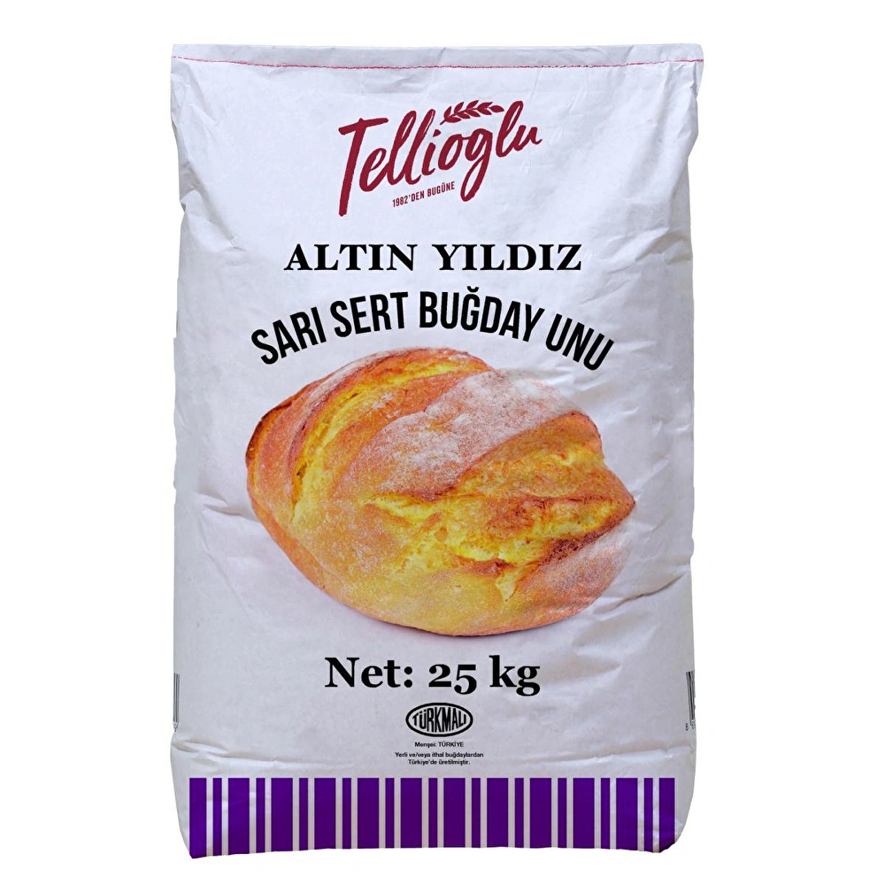 Tellioğlu Altın Yıldız Özel Amaçlı Sarı Sert Buğday Unu 25 Kg görseli 1