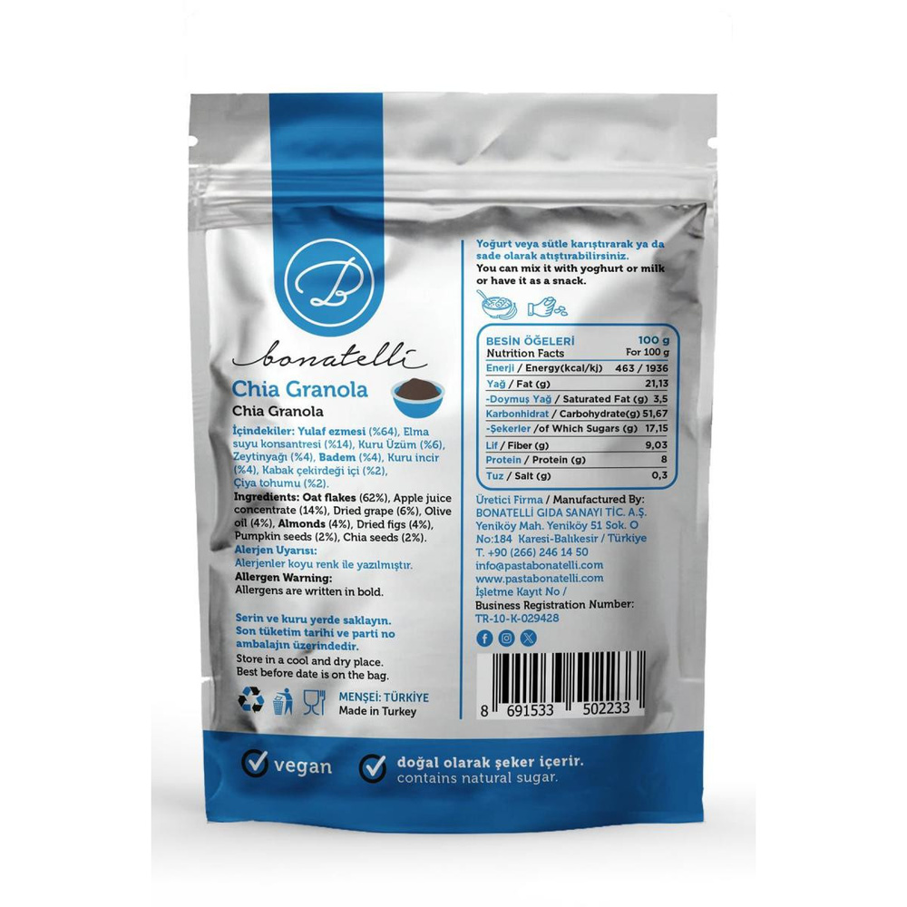 Bonatelli Chıa Granola 300 G görseli 2