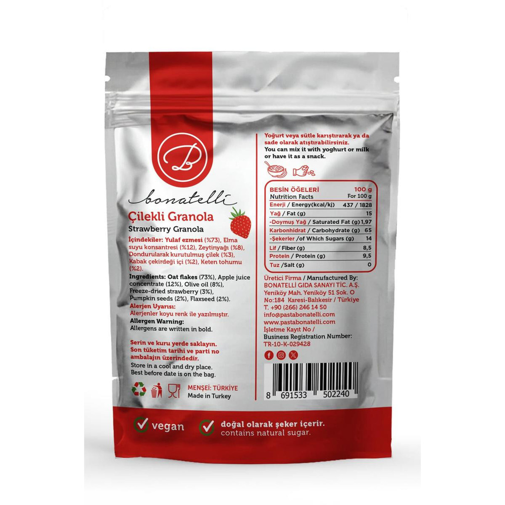 Bonatelli Çilekli Granola 300 G görseli 2