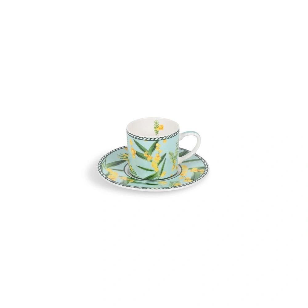 Fern&Co Fleur De Mimosa Collection Eau-de-nil Türk Kahvesi Fincanı görseli 1