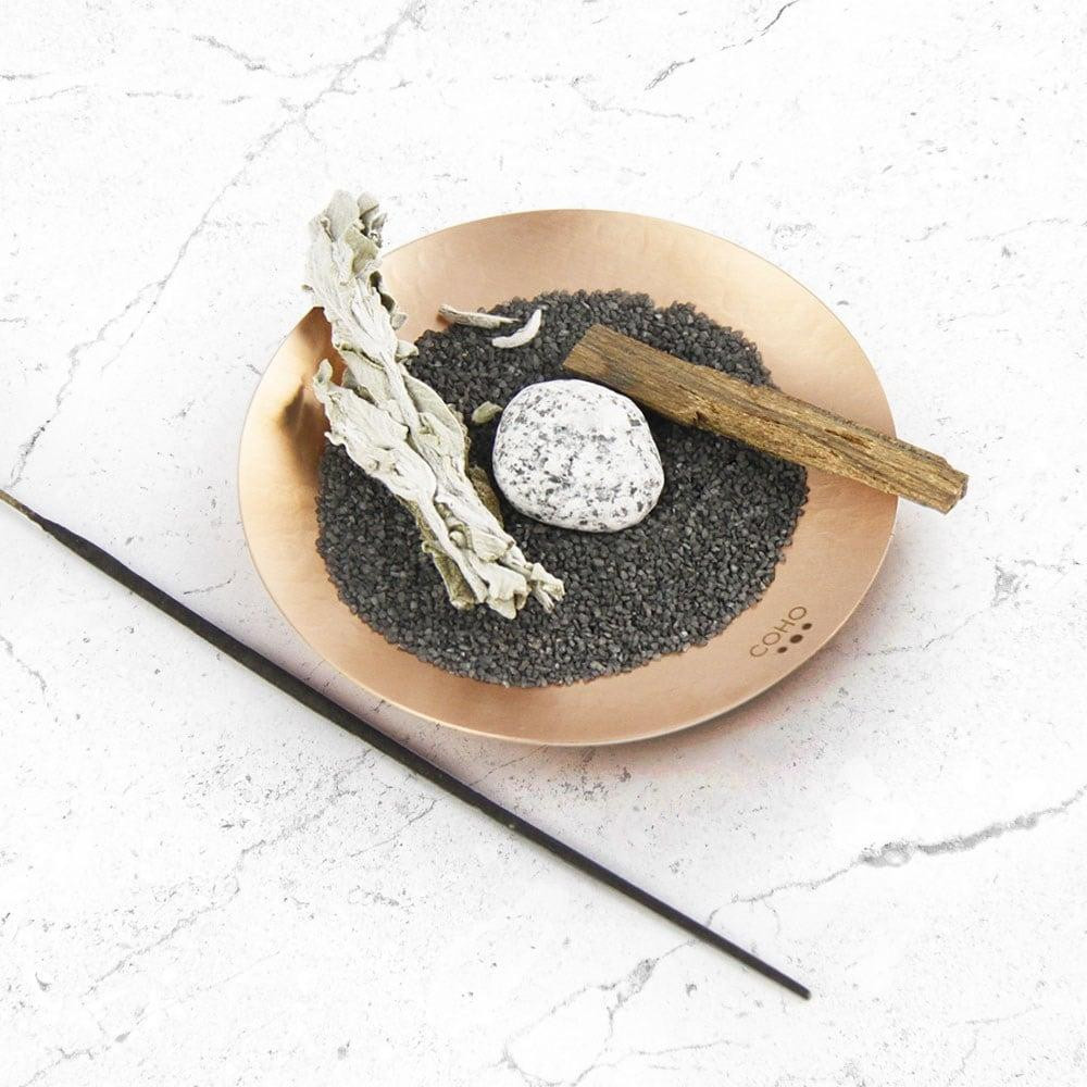 Coho Objet Coho Matte Namaste Dövme Bakır Mini Tütsü Tabağı görseli 2