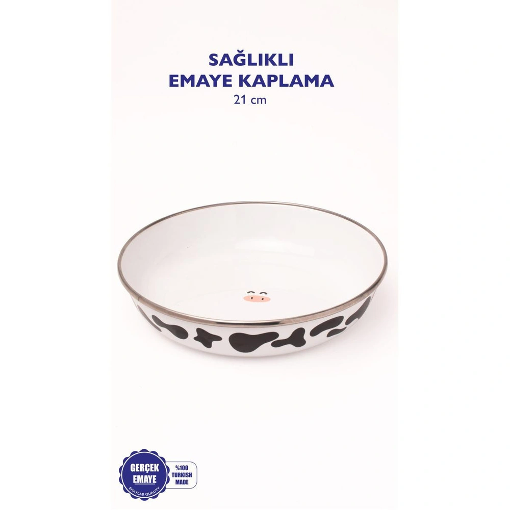 Emaylab Mötilda Emaye Bowl Tabağı - Bowl Kase - Salata Kasesi - Sunum Kasesi 21cm görseli 2
