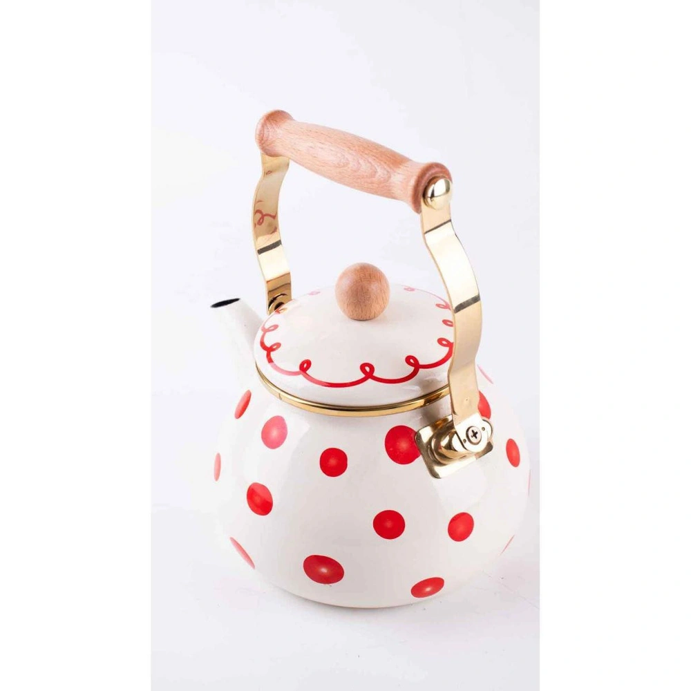 Emaylab Merry Yılbaşı Özel Emaye Vintage Kettle (2li̇tre- Ocakta-sobada Kullanilabi̇li̇r) görseli 3