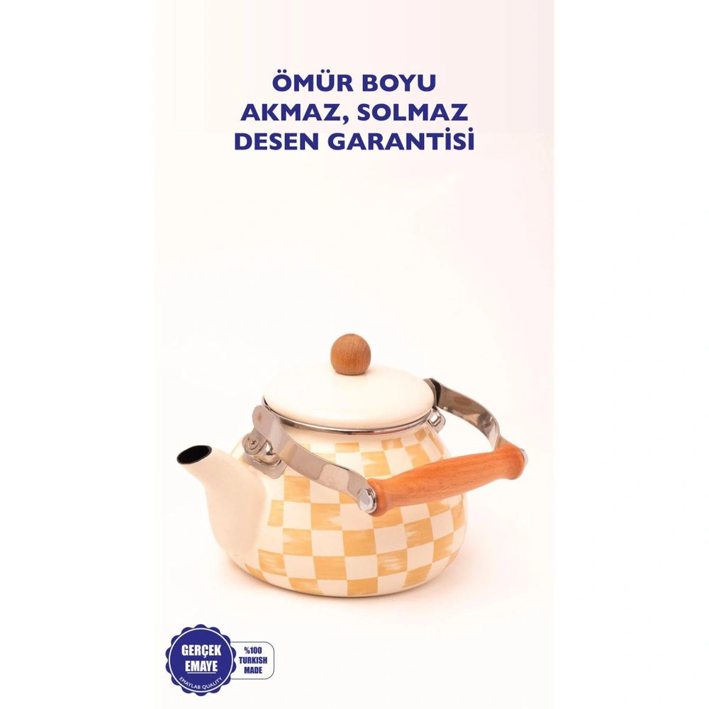 Emaylab Beige Emaye Kettle görseli 4