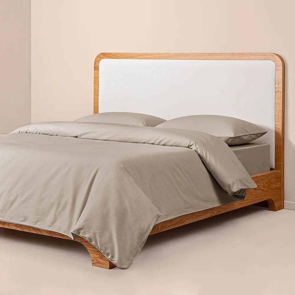 Penelope %100 Pamuk Percale Nevresim Seti 260x240 Cm Taş Rengi - Pure Serisi görseli 1