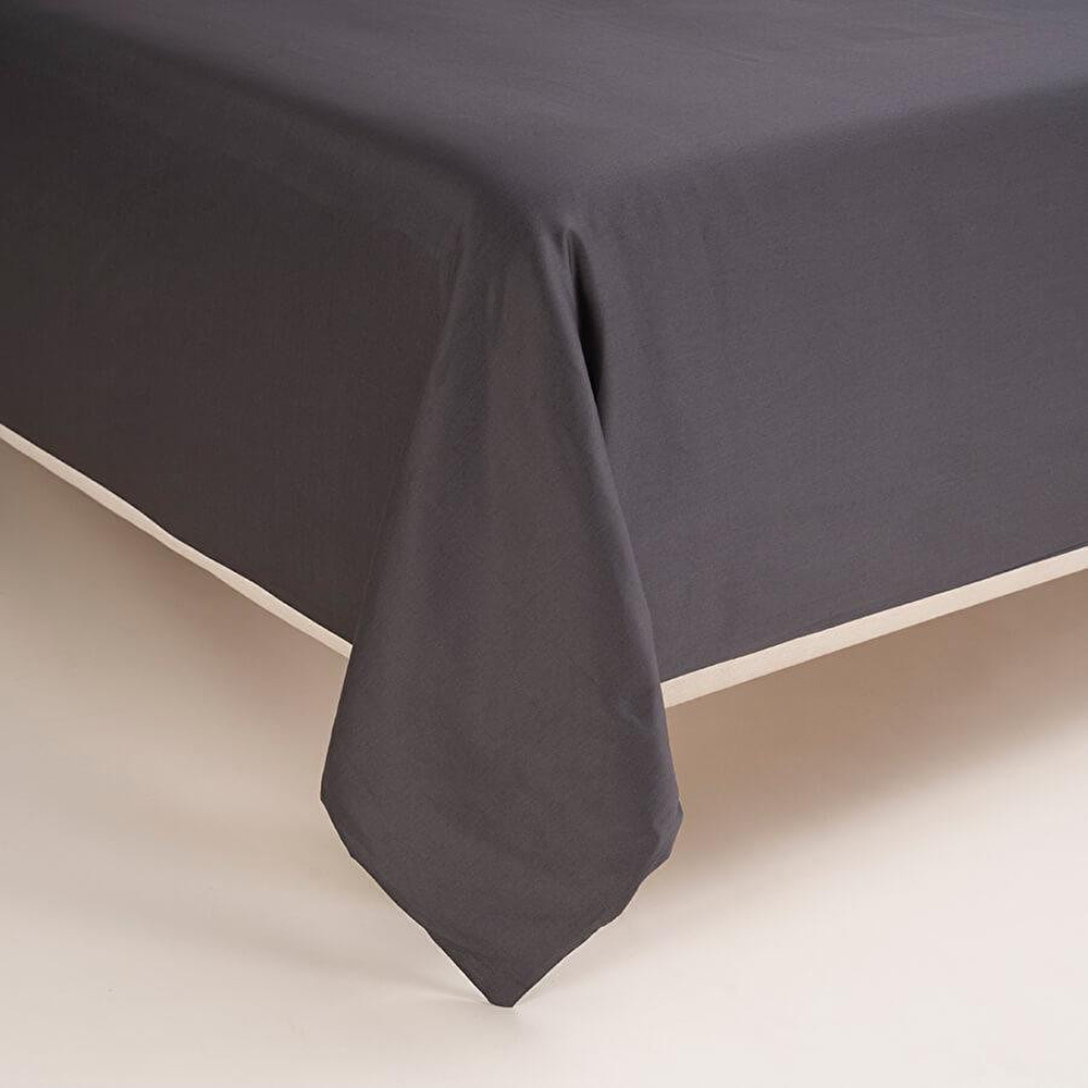 Penelope %100 Pamuk Saten Nevresim Seti 260x240 Cm Antrasit - Lia Serisi görseli 4