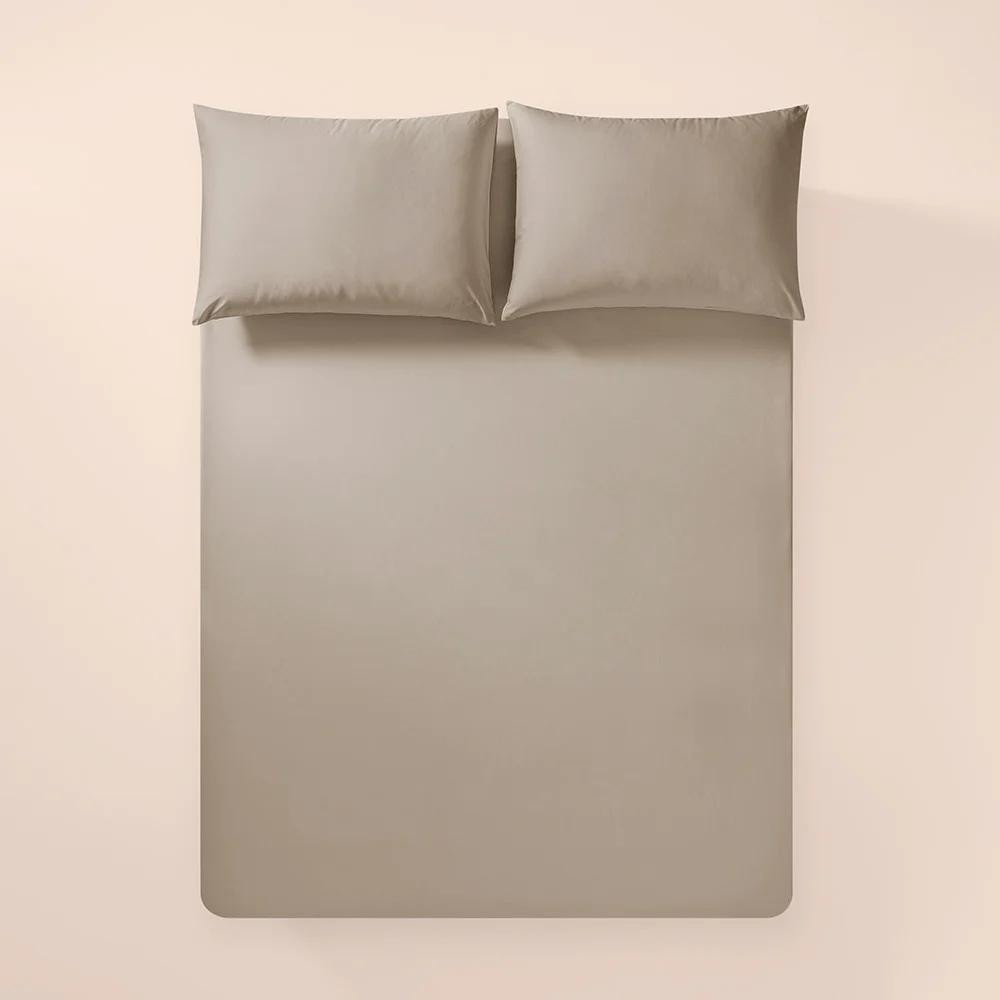 Penelope %100 Pamuk Percale Lastikli Çarşaf 180x200 Cm Taş Rengi - Pure Serisi görseli 1