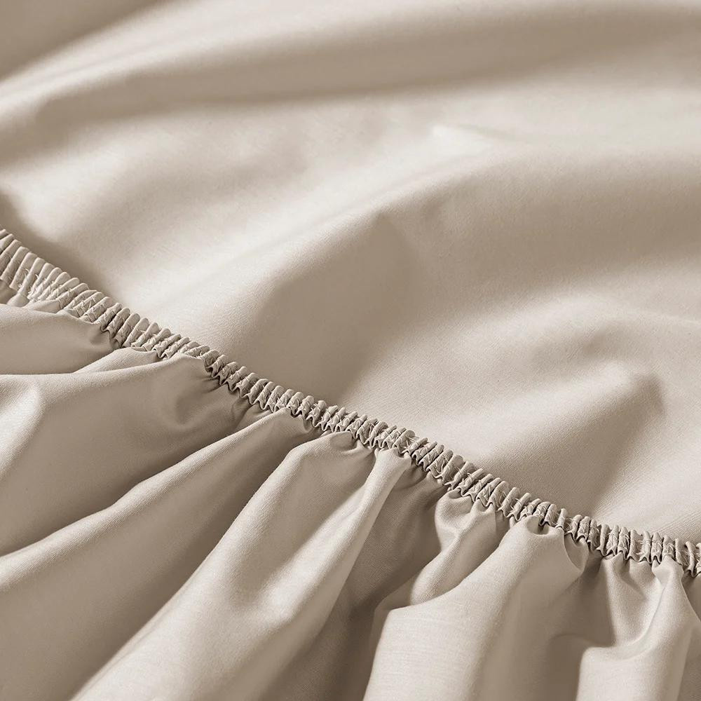 Penelope %100 Pamuk Percale Lastikli Çarşaf 160x200 Cm Taş Rengi - Pure Serisi görseli 5