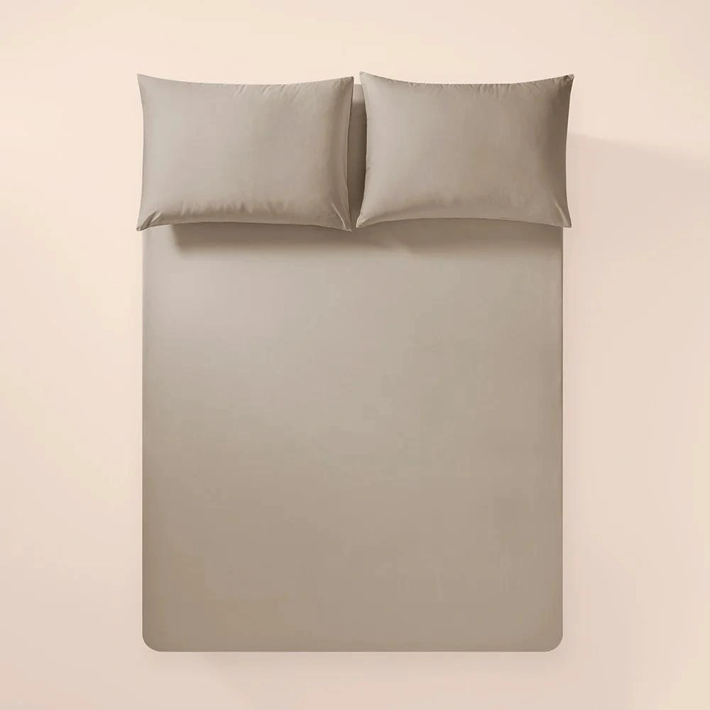 Penelope %100 Pamuk Percale Lastikli Çarşaf 120x200 Cm Taş Rengi - Pure Serisi görseli 1