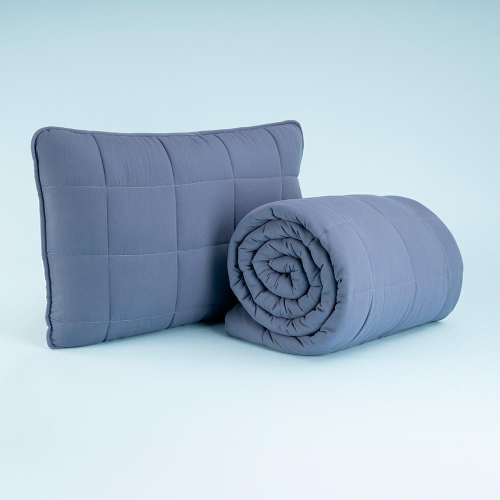 Othello Kullanımı Kolay Tek Kişilik Yastık Alezi Ve Yorgan Seti 170x230 Cm Denim - Egeo Life Serisi görseli 1