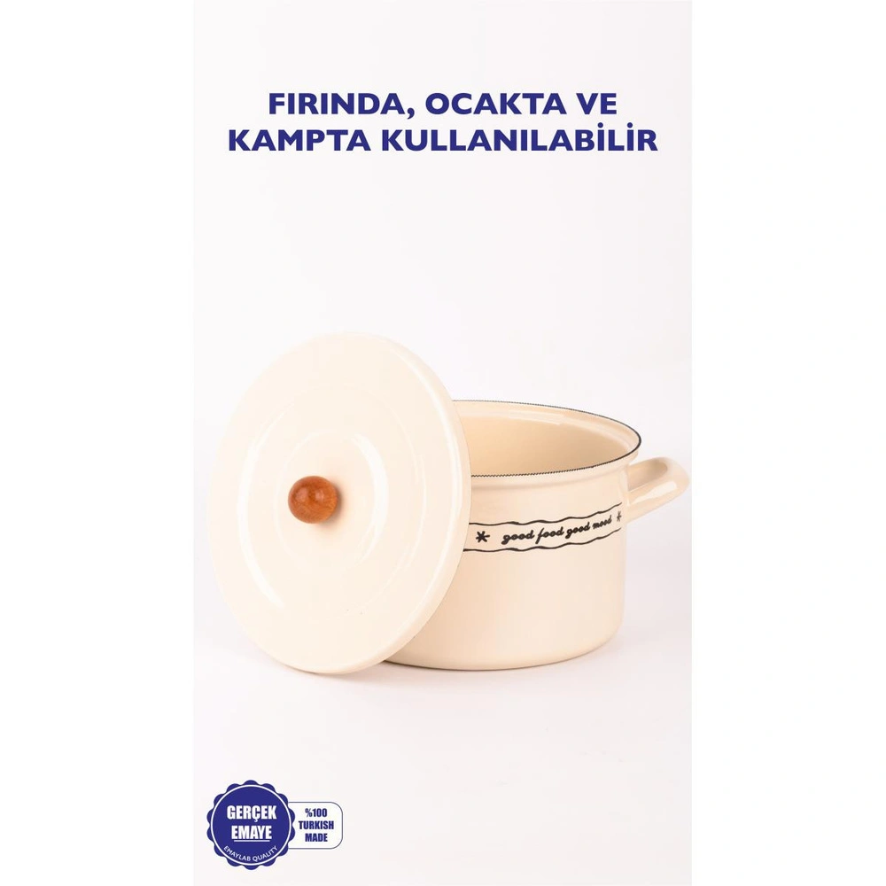 Emaylab Mood Emaye Süt/fırın/haşlama Tenceresi 22cm görseli 3