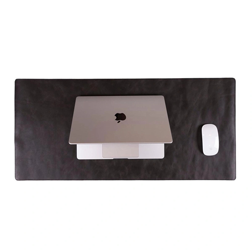 Bloominbag Still & Silent – Charcoal Gerçek Deri Masa Matı Macbook Altlığı Ve Mousepad görseli 1