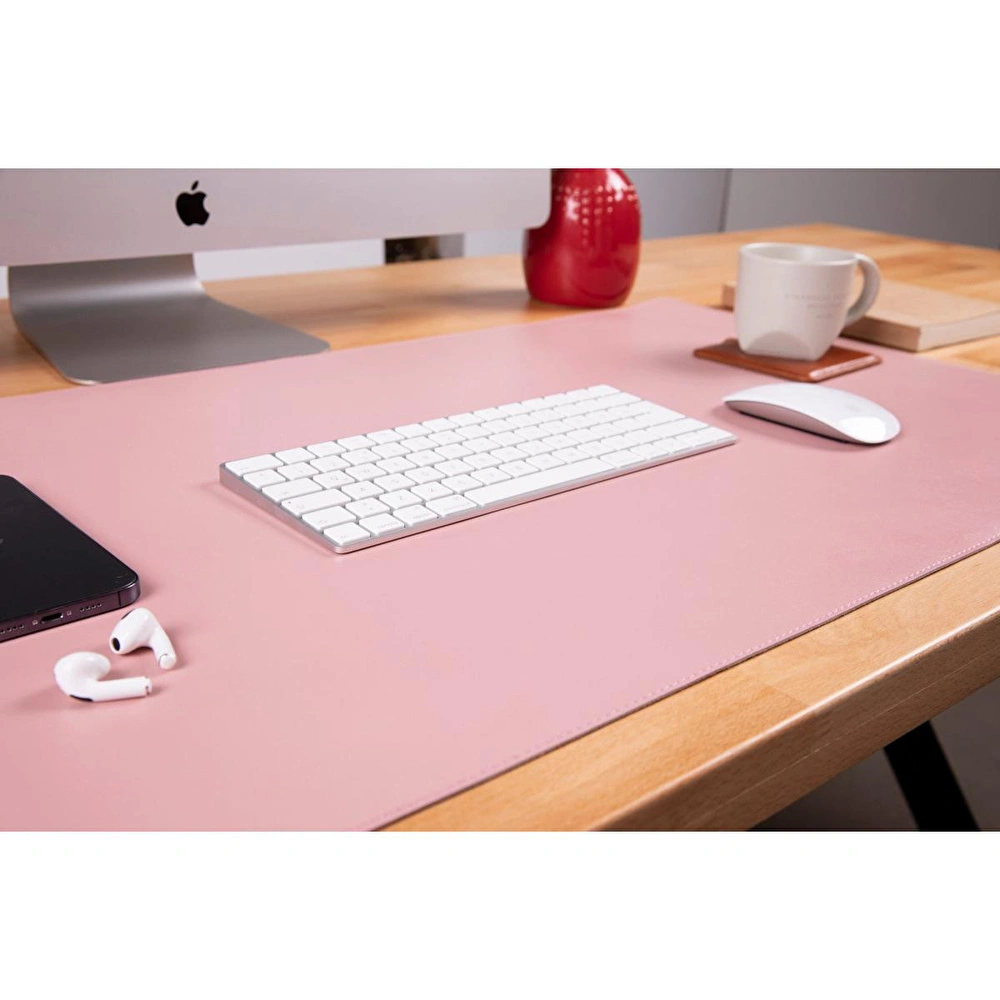 Bloominbag Still & Silent – Pink Gerçek Deri Desk Mat Macbook Altlığı Ve Mousepad görseli 2