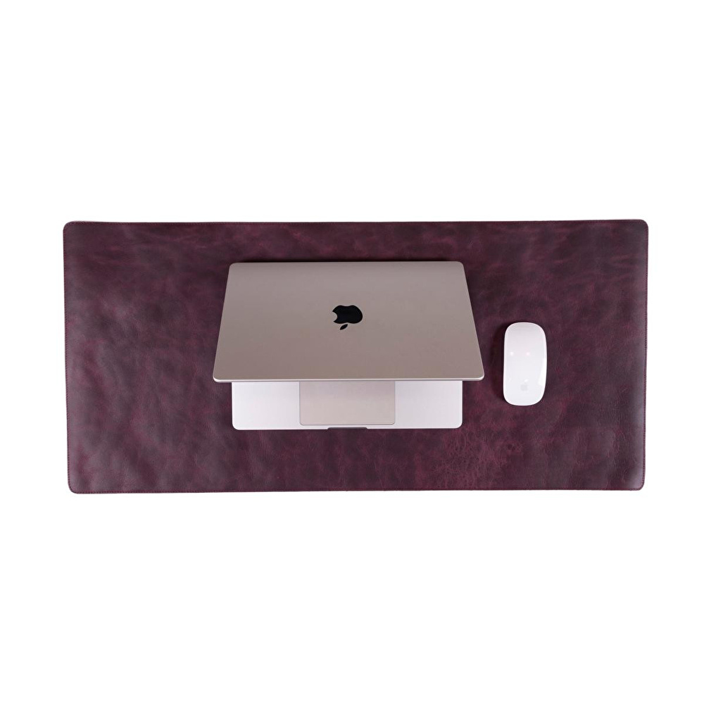 Bloominbag Still & Silent - Scarlet Red Doğal Deri Desk Mat Macbook Altlığı Ve Mousepad görseli 1