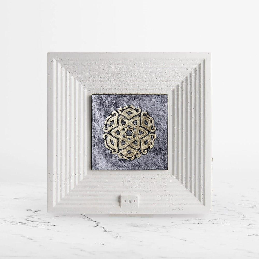 Coho Objet Coho Art "kozmos" Mandala Kabartma Tablo - Varak & Gümüş Pastel Uygulama görseli 3