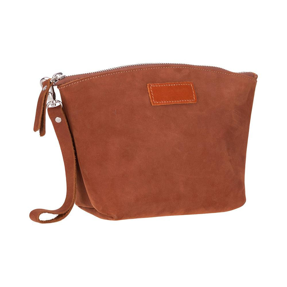 Bloominbag Muted Chestnut – Deri Makyaj Çantası görseli 1