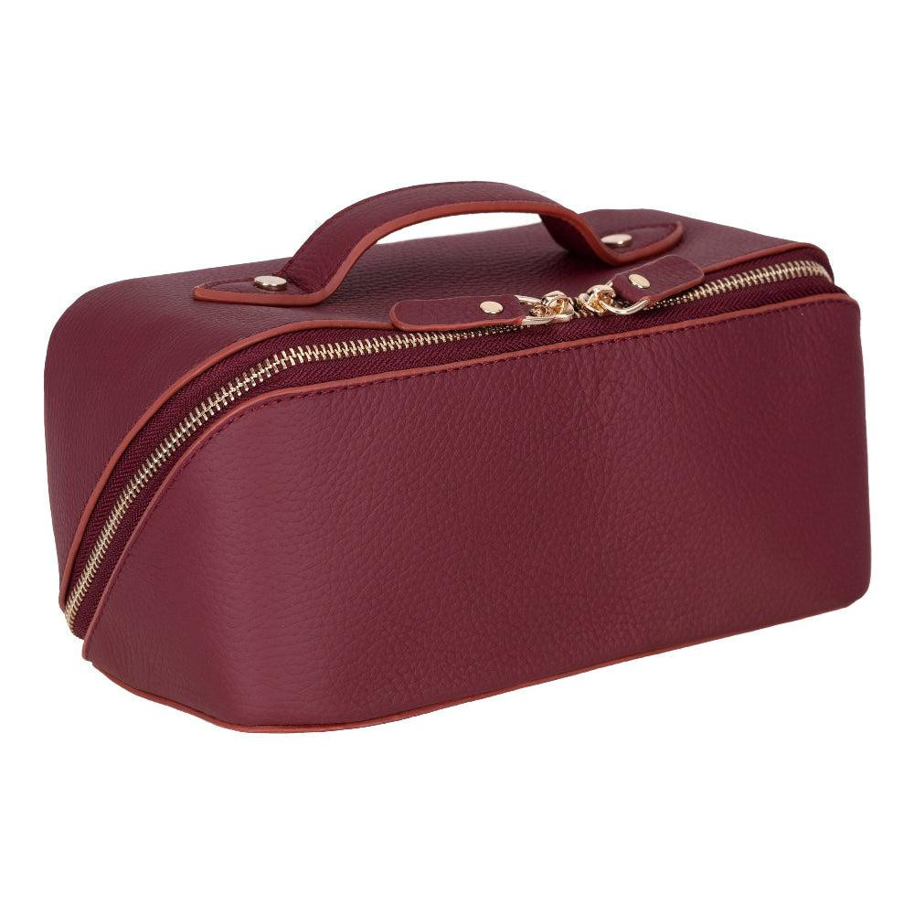 Bloominbag Ella Terra Burgendy Bordo Deri Makyaj Çantası görseli 1