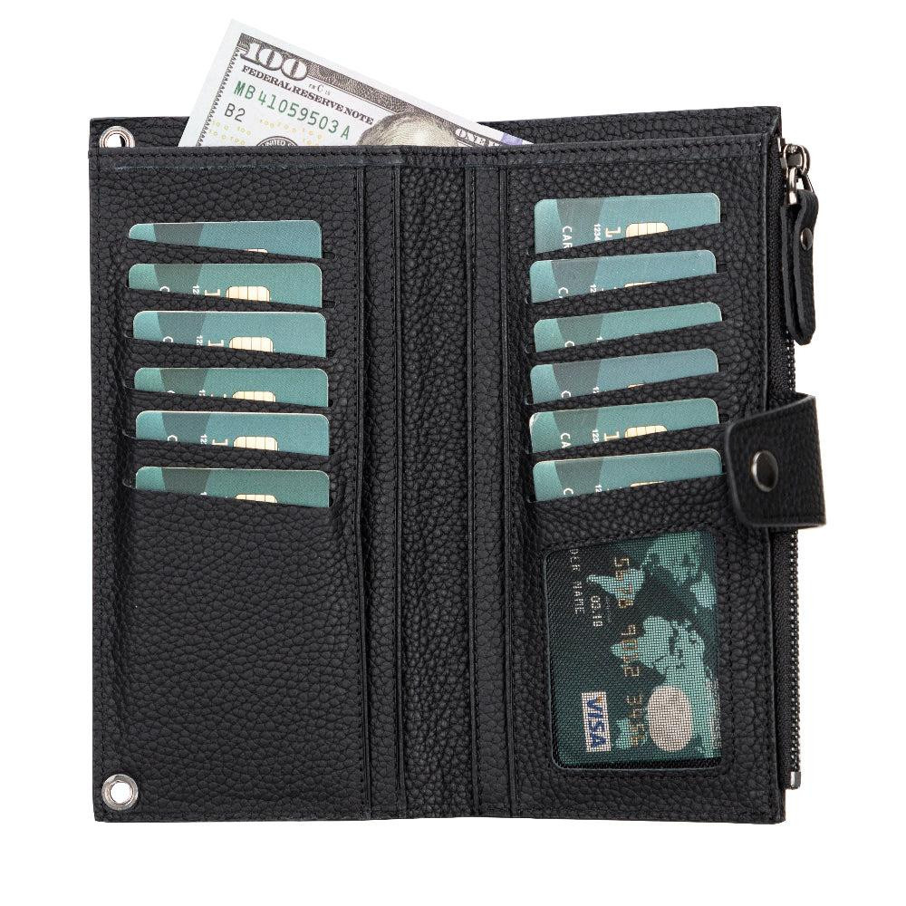 Bloominbag Lozan Strap Shadow Black Gerçek Deri Çapraz Askılı Telefon Bölmeli Cüzdan Çanta görseli 2