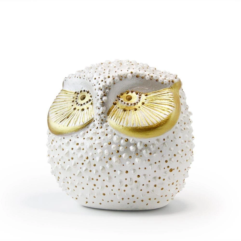 Coho Objet Coho Art Tılsımlı Baykuş El Yapımı Sanatsal Dekoratif Obje - Pearl White görseli 1