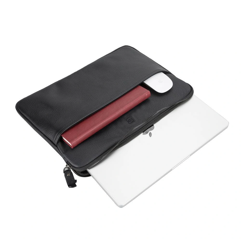 Bloominbag Awe Slim Hakiki Deri Siyah 14inç Laptop / Macbook Kılıf görseli 3