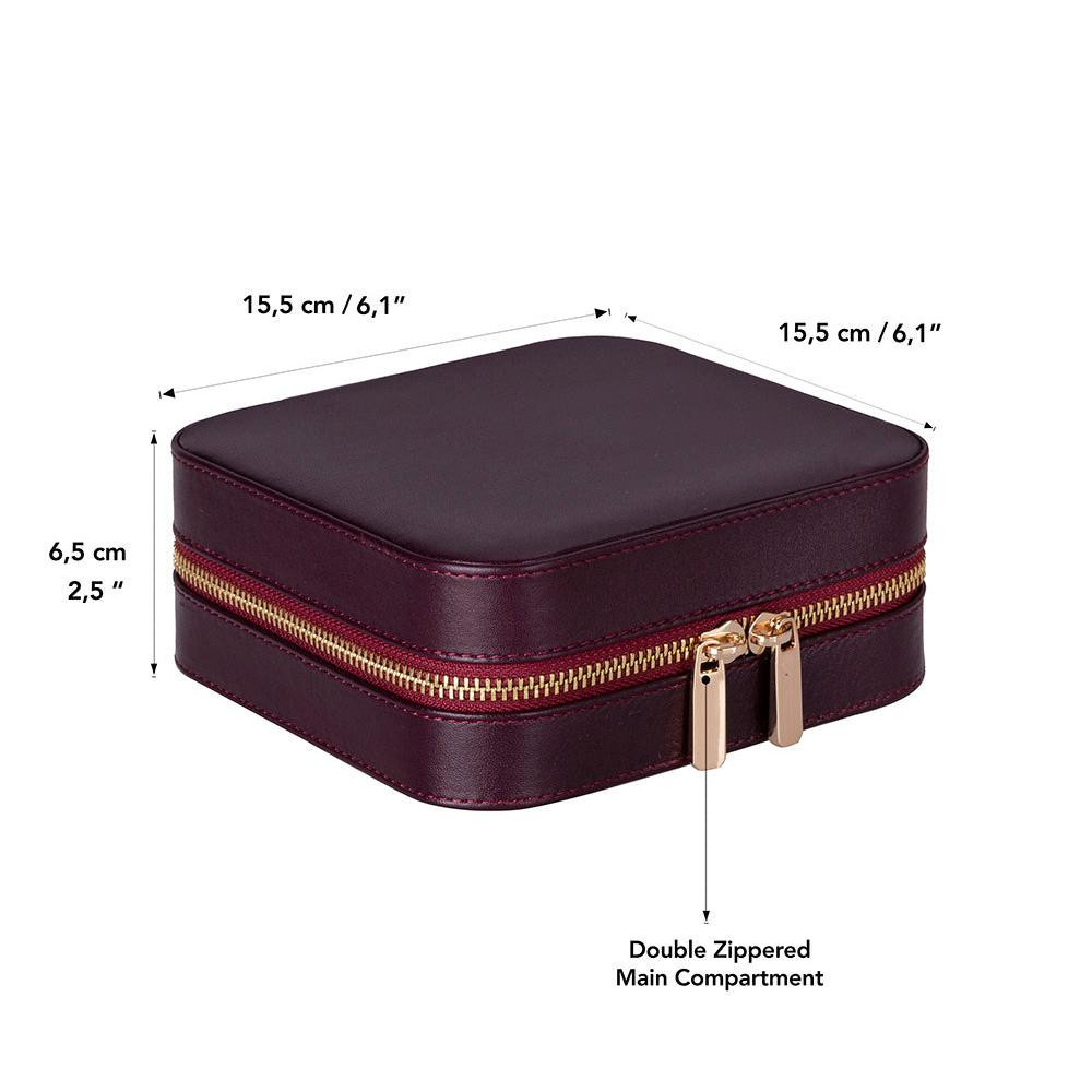 Bloominbag Amanda Burgundy Bloom Grande Gerçek Deri Takı & Mücevher Kutusu görseli 5
