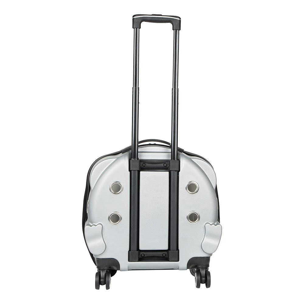 Bloominbag Pawbuddy Clear Travelmate– Gri Ve Şeffaf Tekerlekli Lüks Evcil Hayvan Taşıma Çantası görseli 3