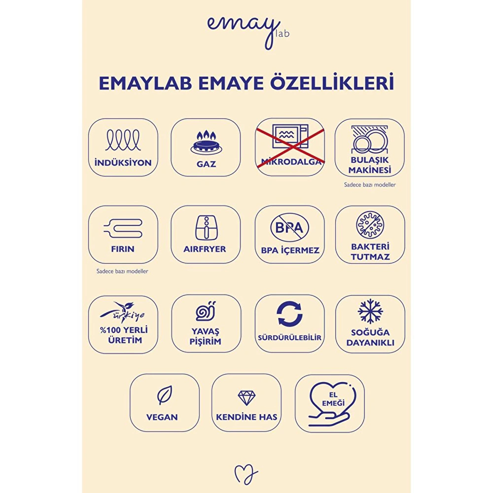 Emaylab Selge 3 Lü Emaye Tombul Saklama Kabı Takımı (tüm Ocak Tiplerinde Kullanilabilir) Selge görseli 5