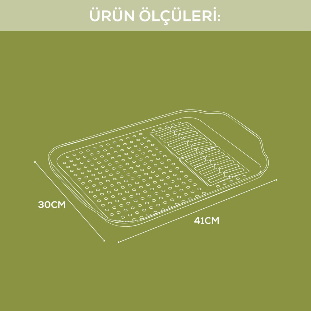 Vienev Çok Amaçlı Su Süzgeçli Kurutma Tepsisi | Sebze, Balık Ve Bulaşık İçin Pratik Kullanım Bej görseli 3