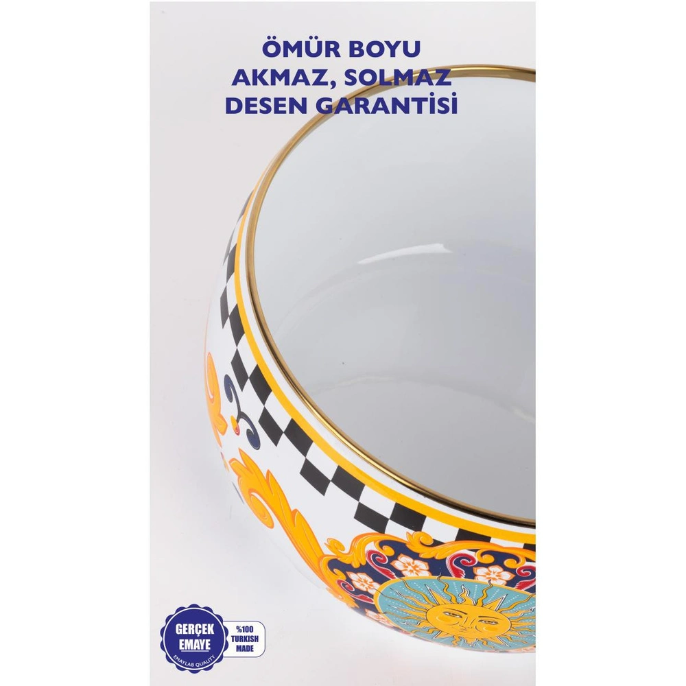 Emaylab Mısharu Dekoratif Emaye Salata Ve Sunum Kasesi görseli 3